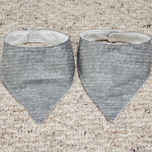 Handmade Grey Bandana Toddler Bib Set